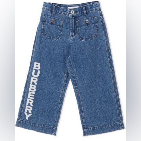 Burberry kids logo print Japanese jeans